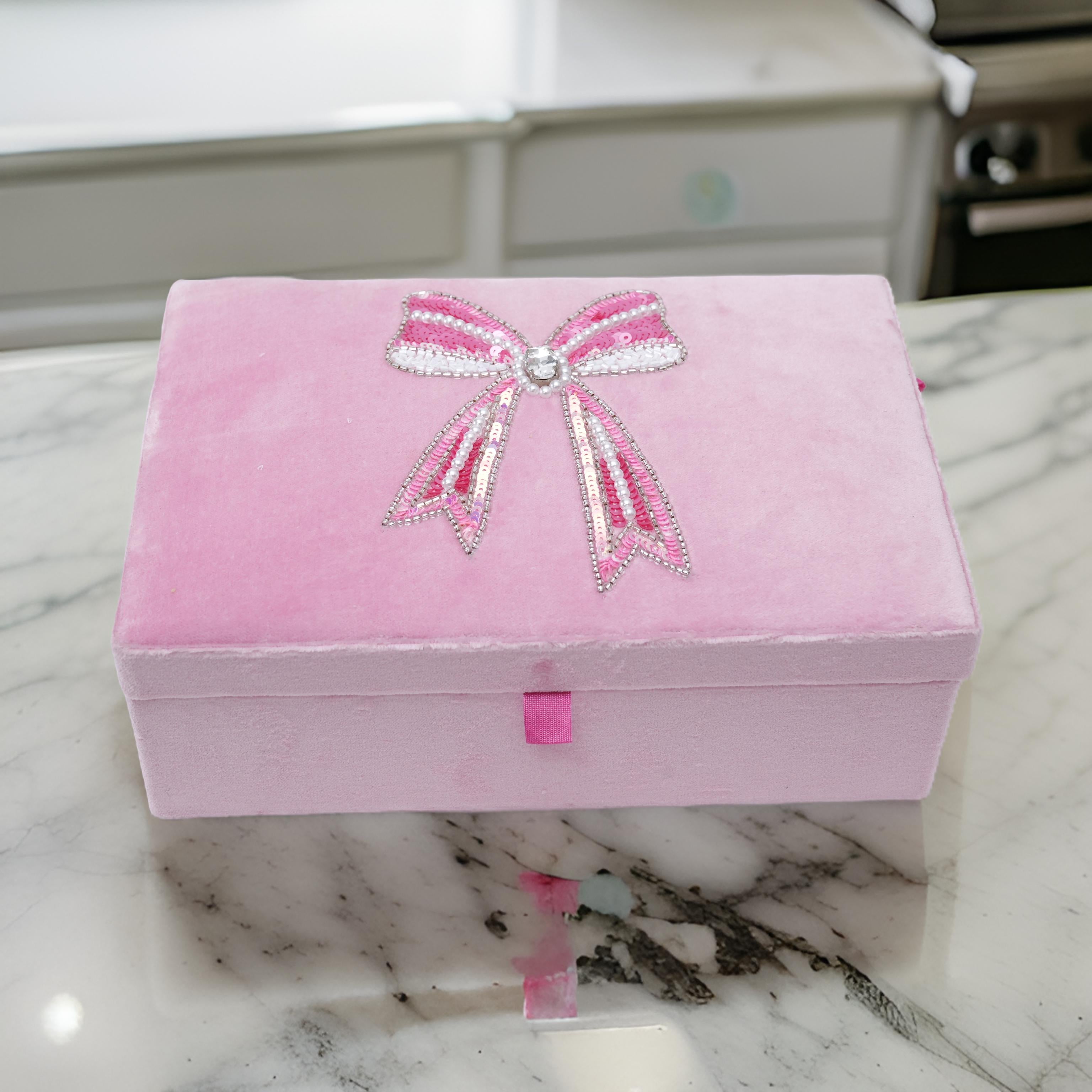 Bow Beaded Stationary Box for Kids